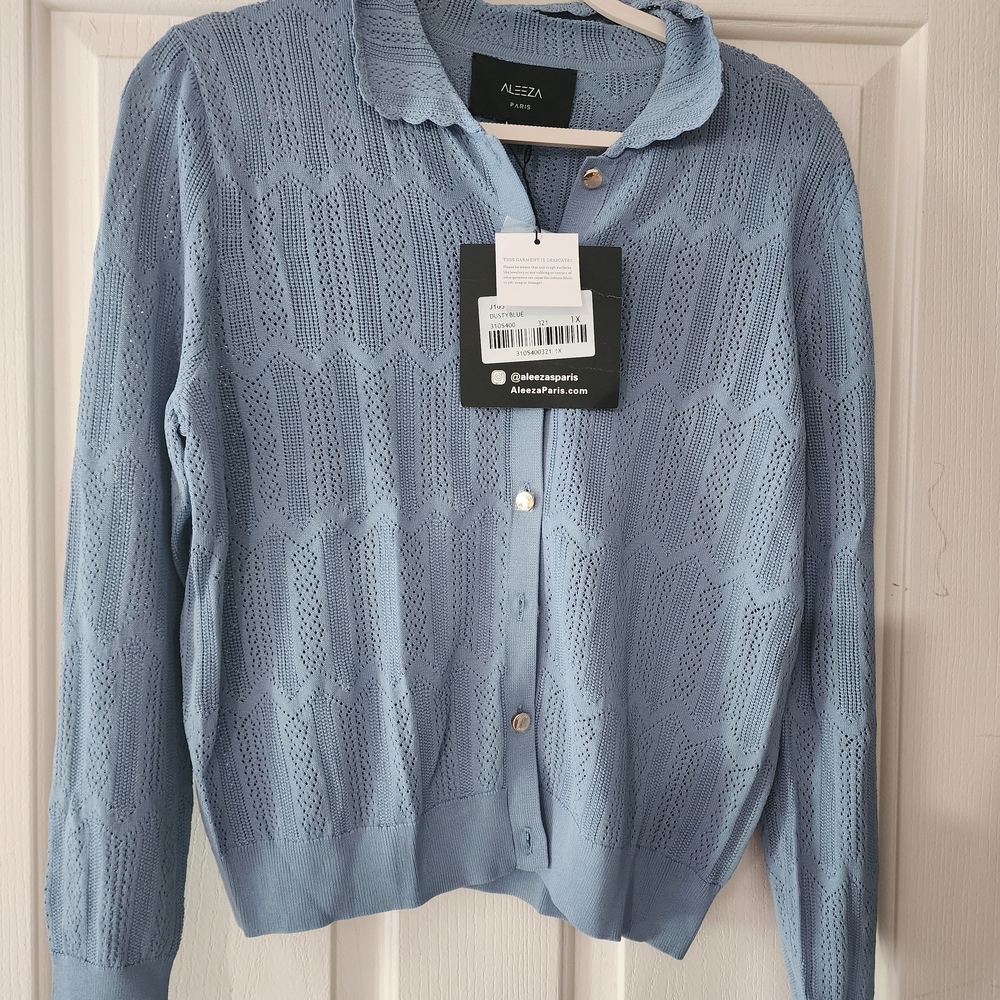 Women's Light Blue Knit Cardigan